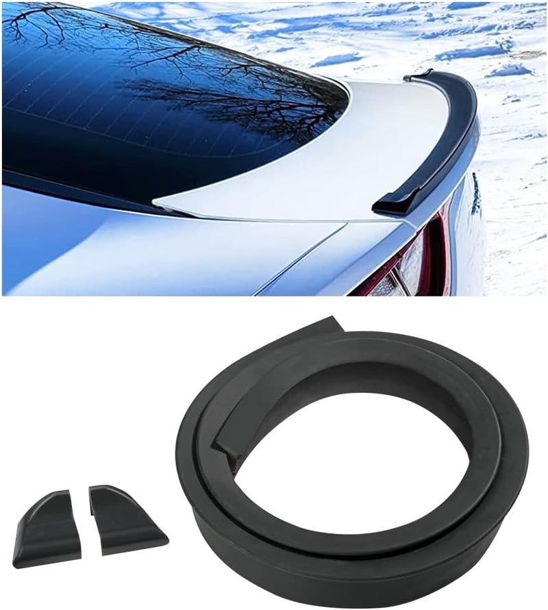 Banseko Car Trunk Spoiler Roof Lip Kit,3D PU Rear Trunk Lip or Roof Spoiler Sticker Bar with Carbon Fiber Pattern,Car Rear Spoiler Exterior Rear Spoiler Kit, Punch-Free Installation(Matte Black) - Image 1